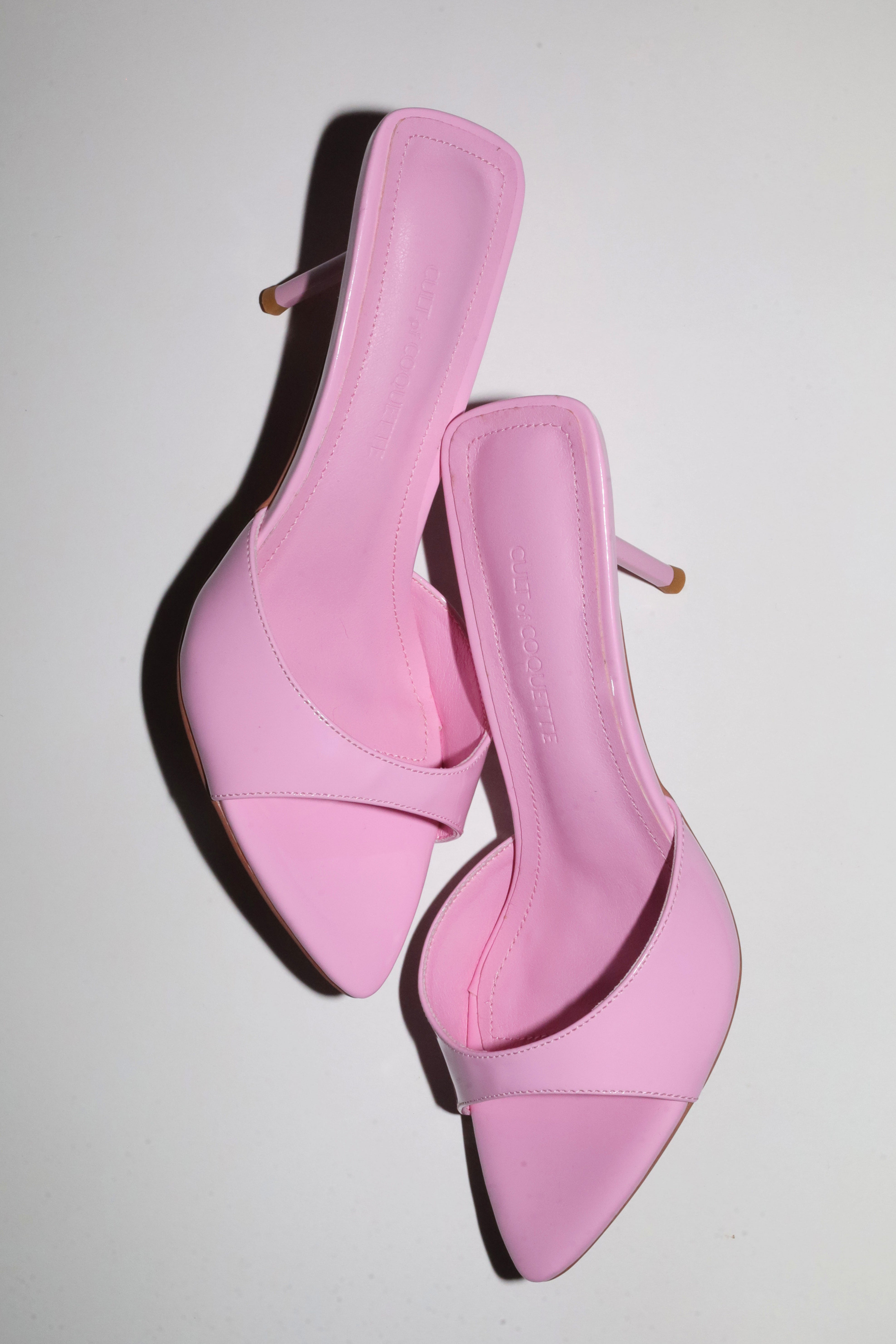 Zena Pink Patent Vegan Mules 80 mm – Cult of Coquette