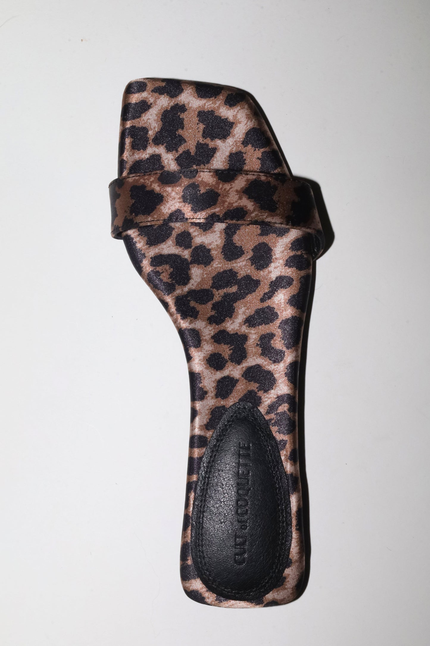Elle Leopard Satin Flat Slide