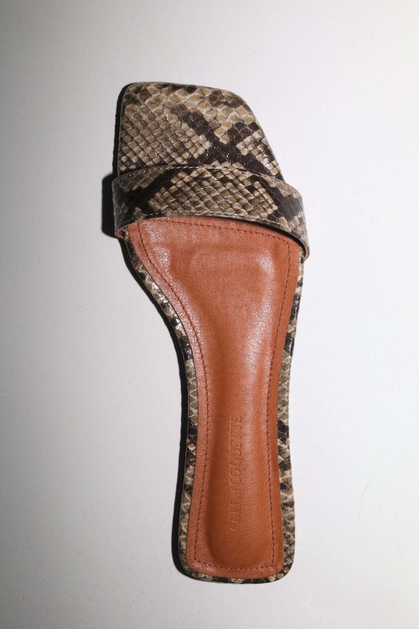 Elle Beige Snake Flat Slide