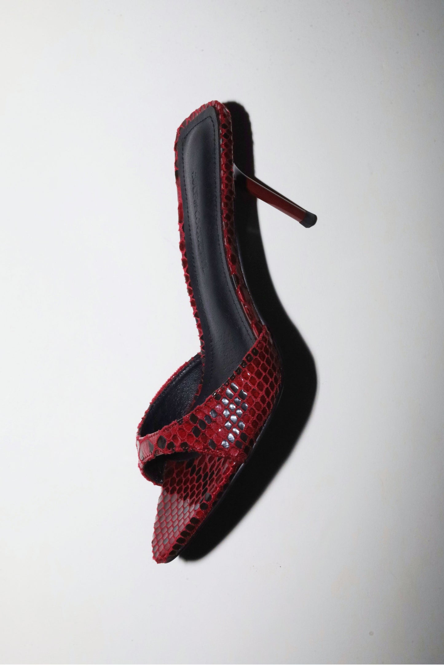 Zena Wine Snake Vegan Mules 80 mm