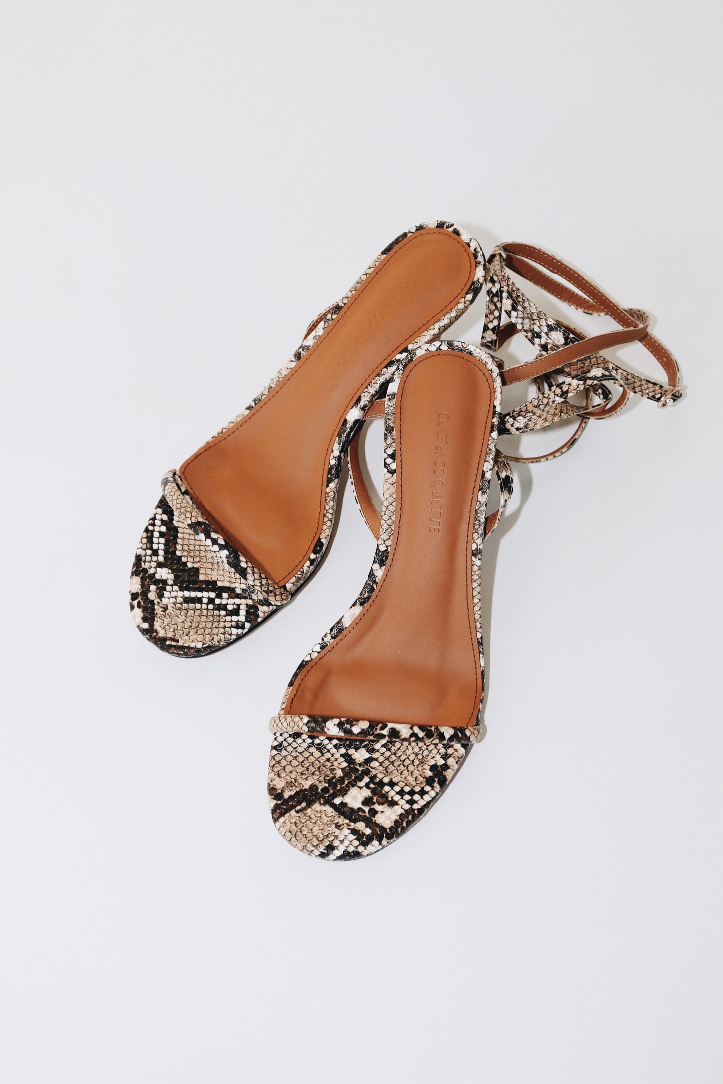 Tonia Tan Snake Kitten Heel Sandal 60 mm