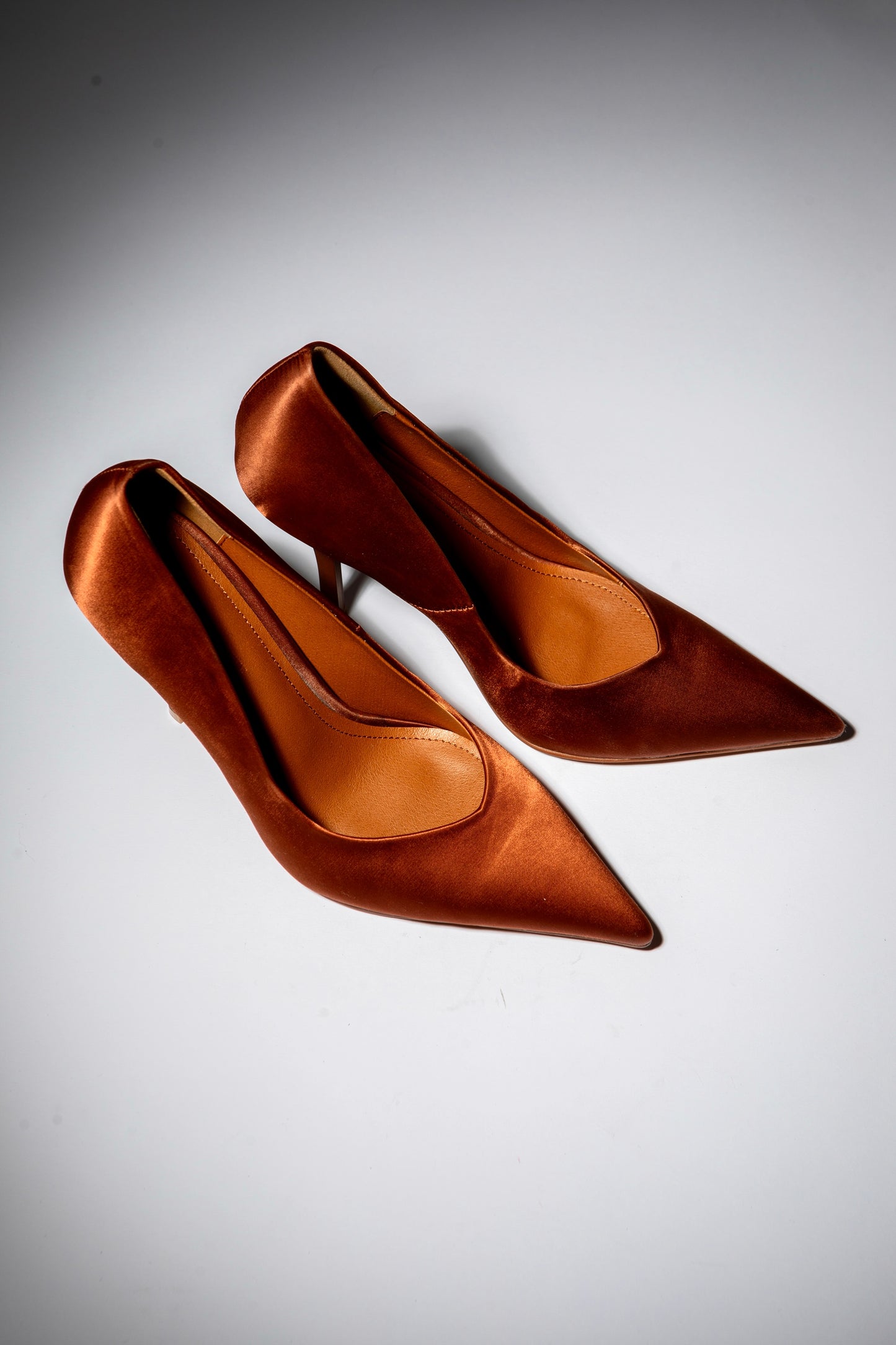 Chloe Brown Satin Pumps 105 mm