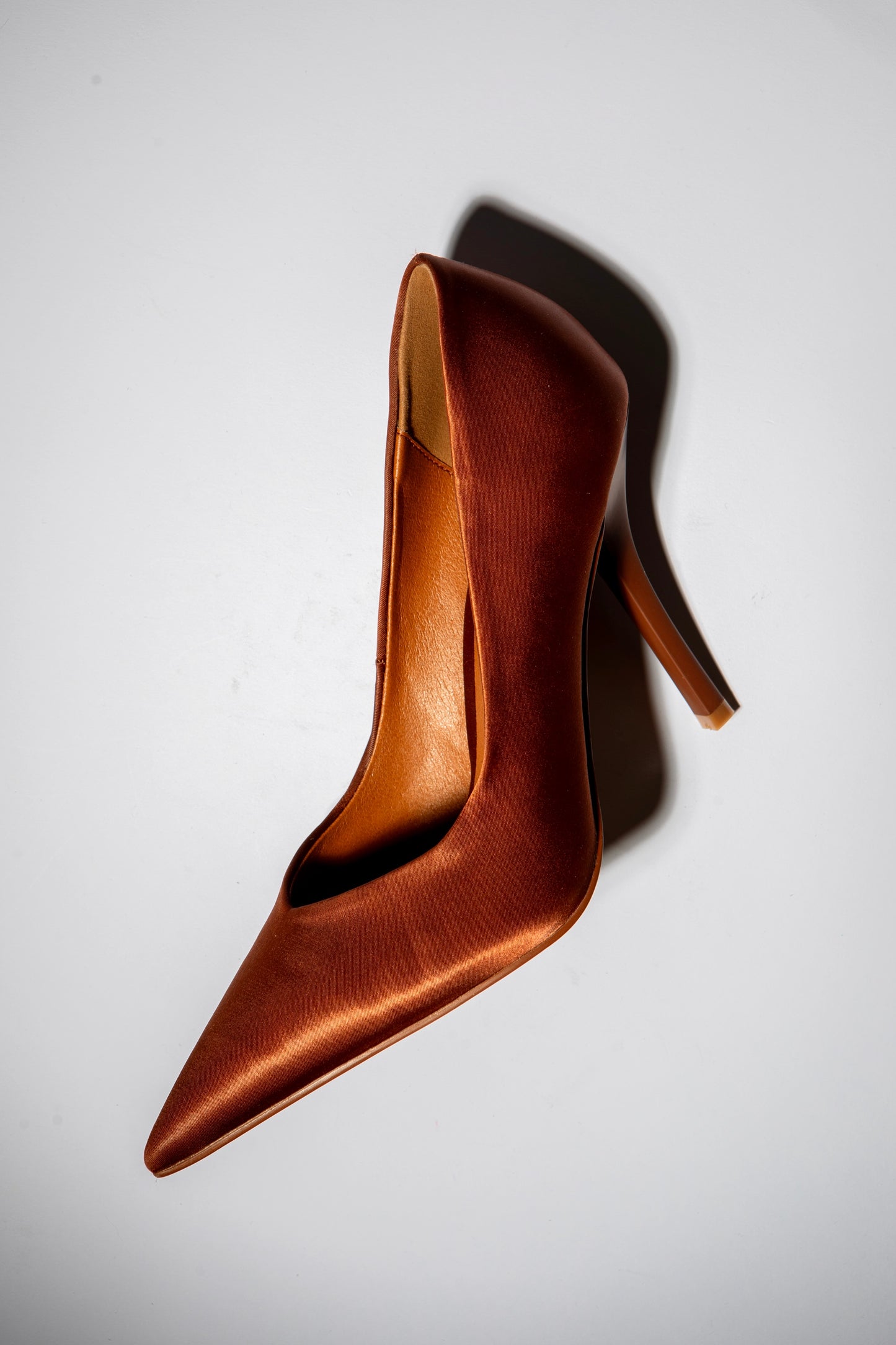 Chloe Brown Satin Pumps 105 mm