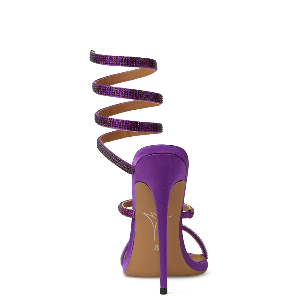 Aphrodite Purple Wrap Open Toe Heels