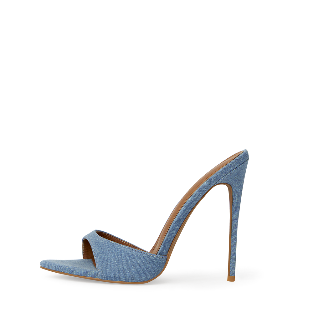 Gia Denim Vegan Mules 120 mm