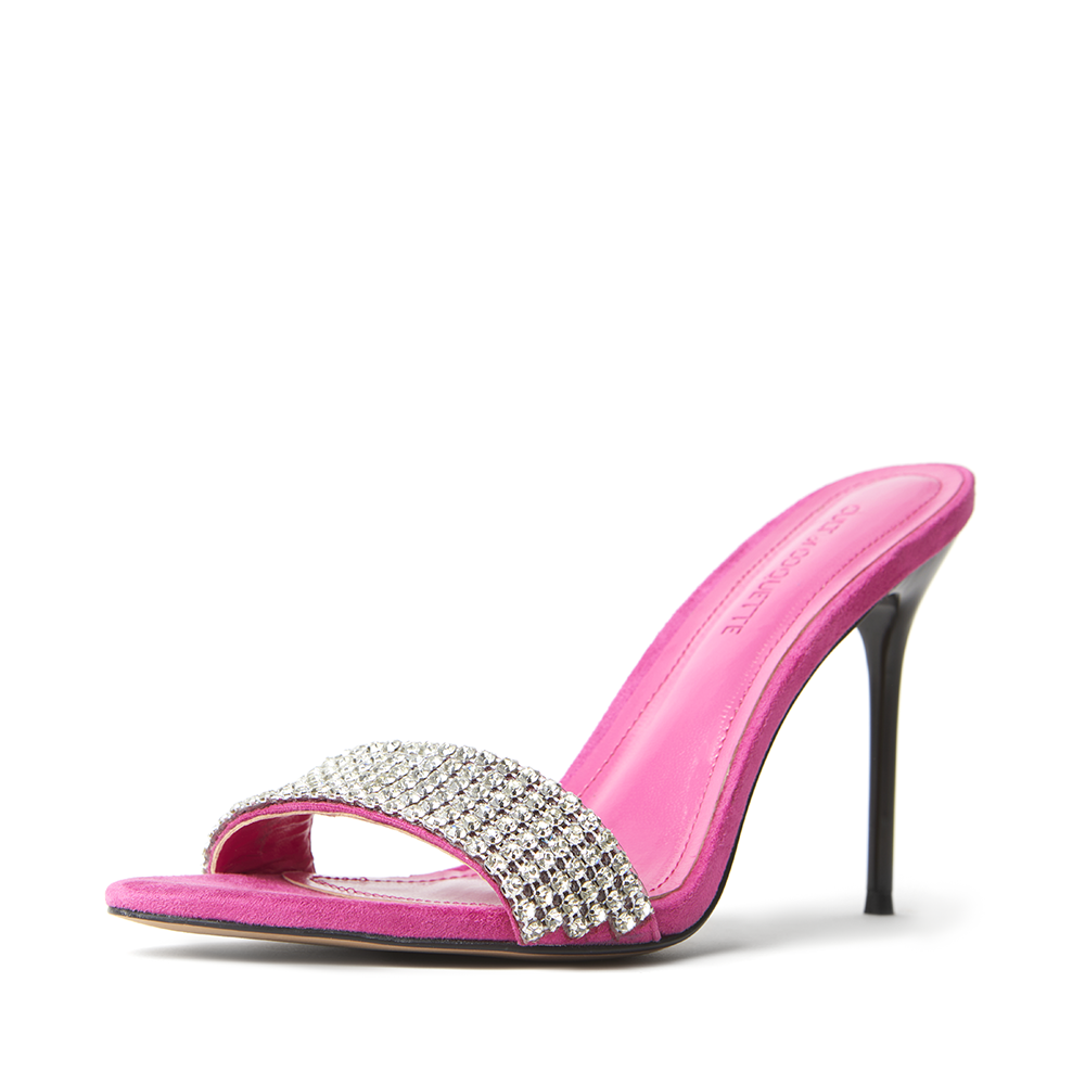 Nadine Fuchsia Crystal Mules