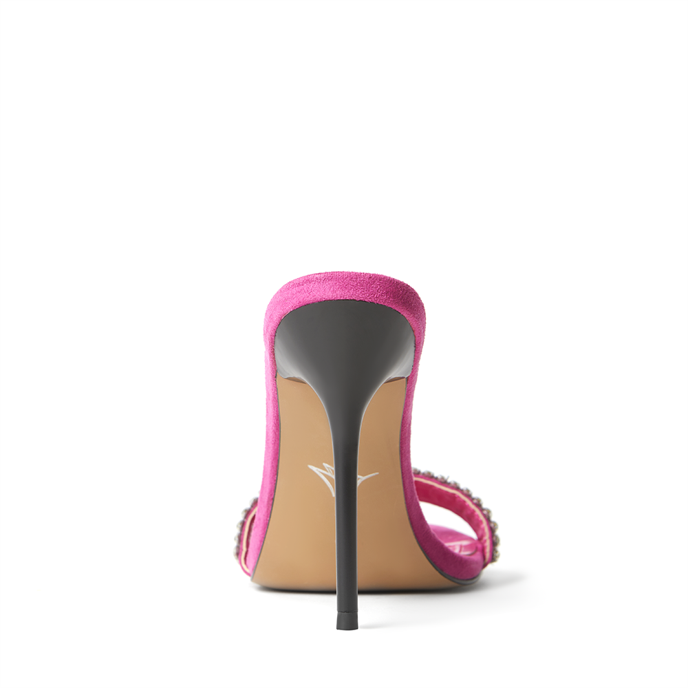 Nadine Fuchsia Crystal Mules