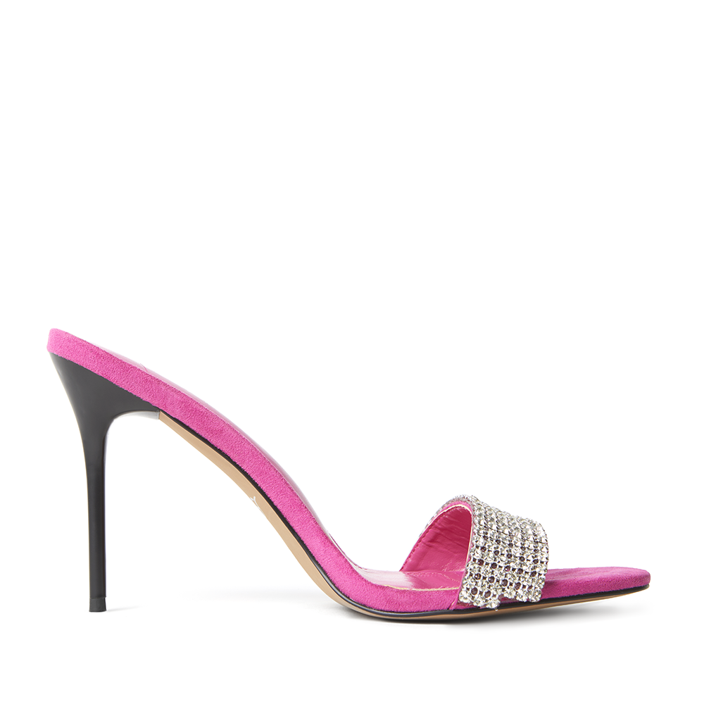 Nadine Fuchsia Crystal Mules