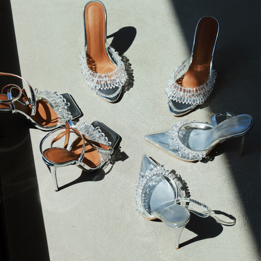 Candice Clear Drip Chandelier Slingback