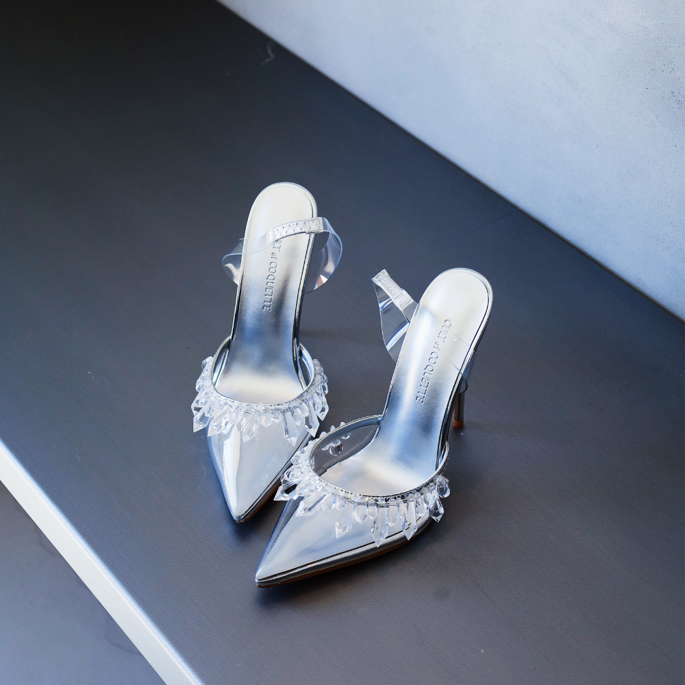 Candice Clear Drip Chandelier Slingback