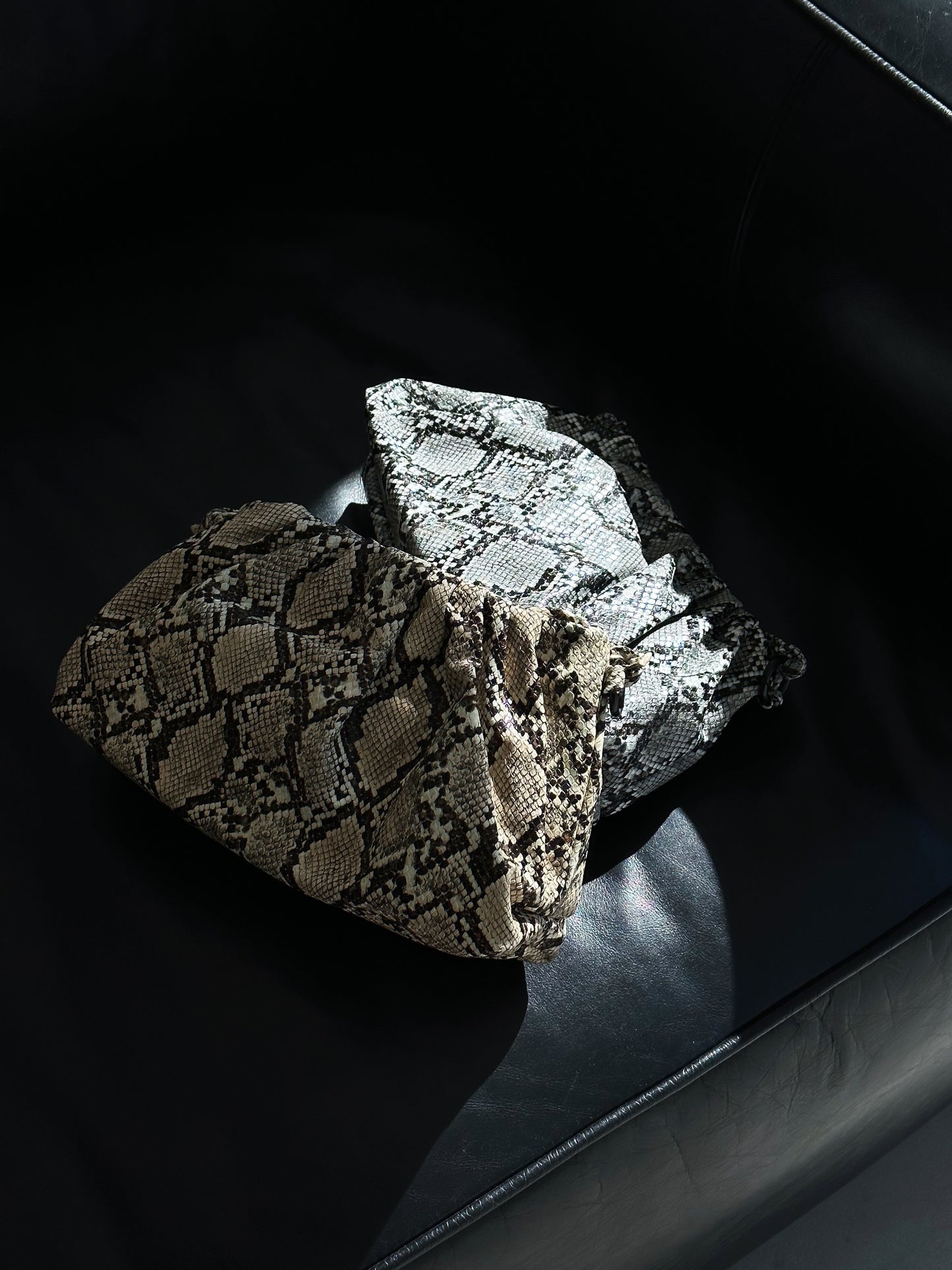 Jasmine Reptile Clutch/Shoulder Bag Black