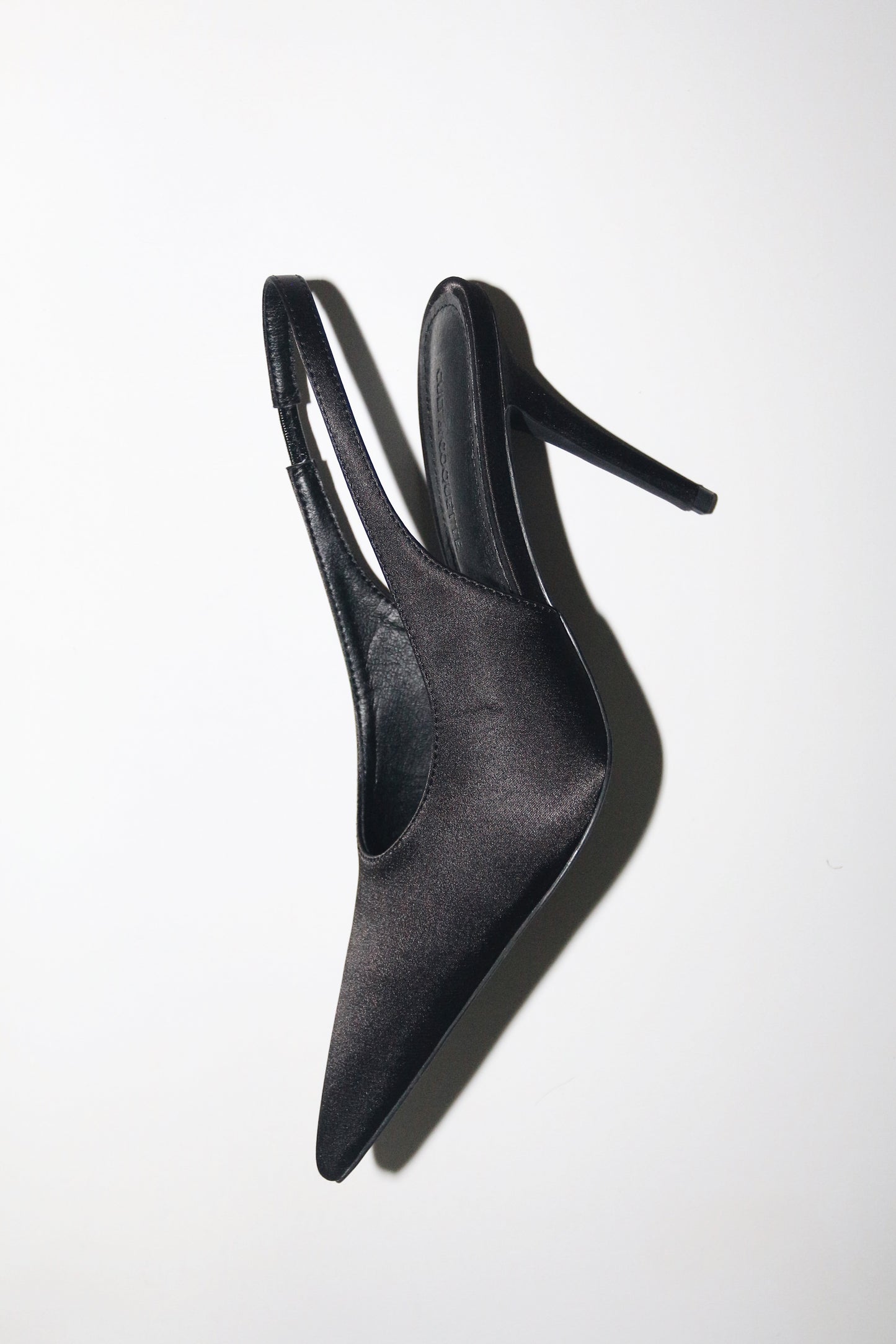 Alexandra Black Satin Slingback 100 mm