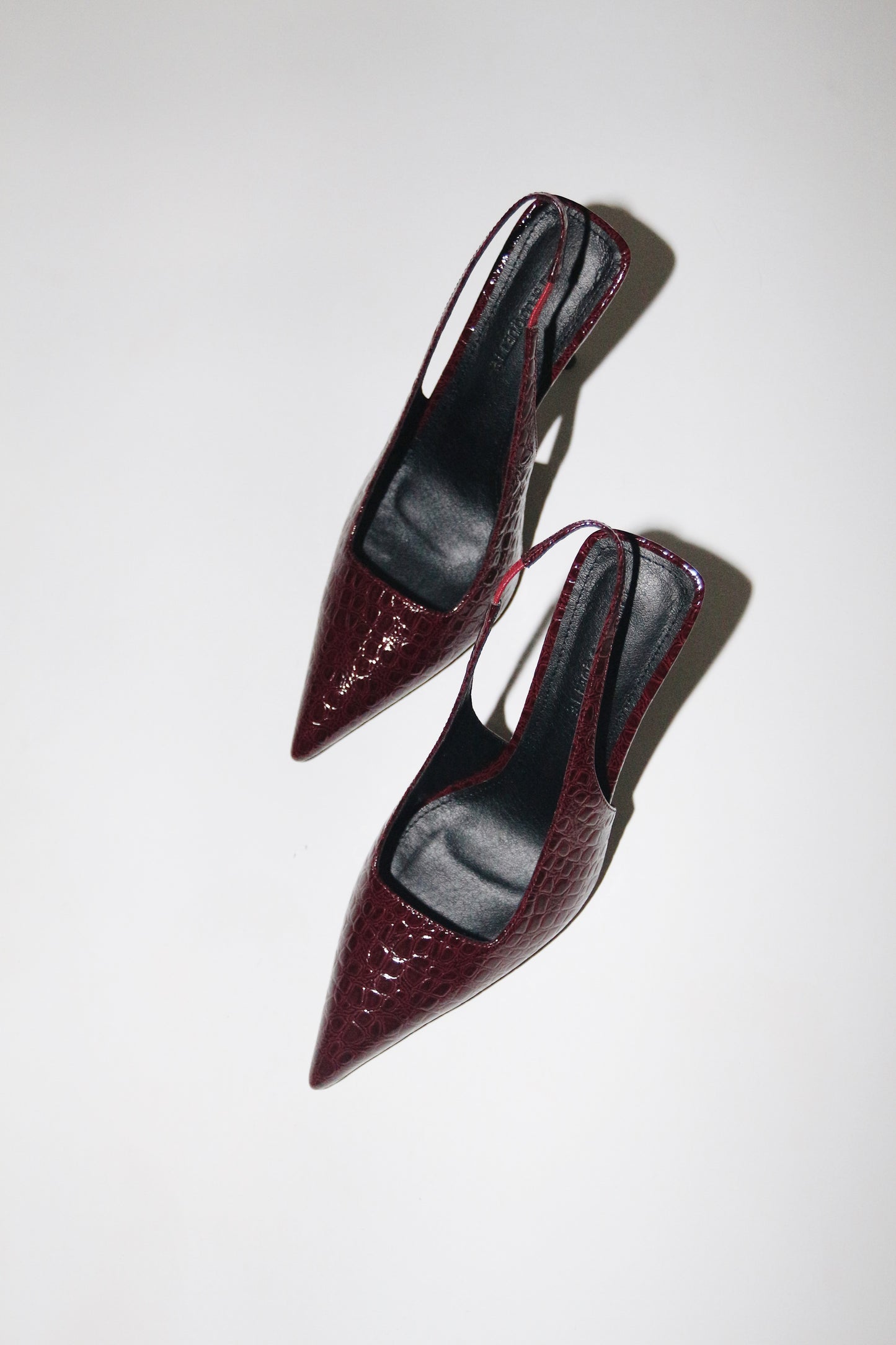 Elsa Slingback Pump Wine Croc Patent 100 mm