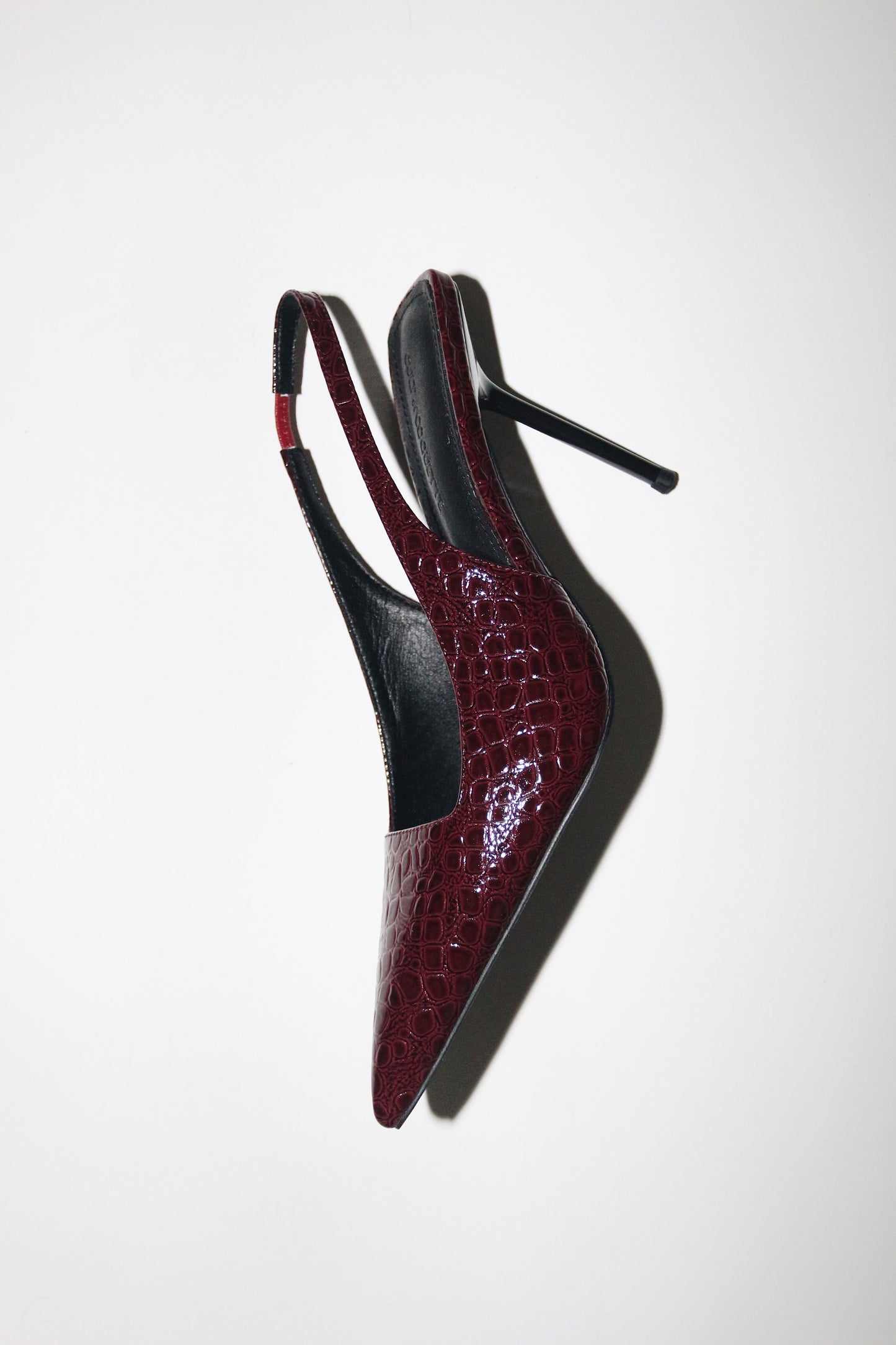 Elsa Slingback Pump Wine Croc Patent 100 mm