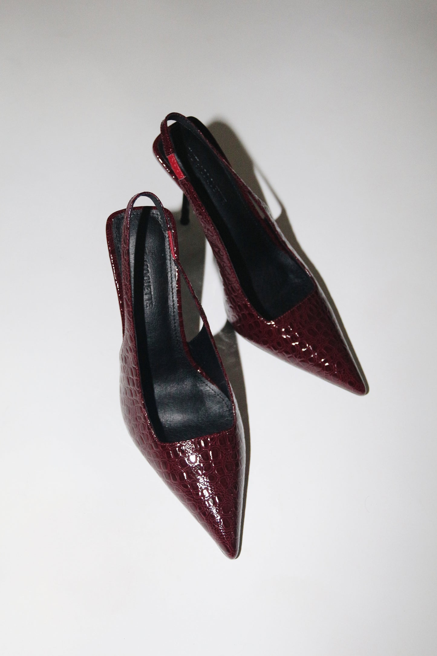 Elsa Slingback Pump Wine Croc Patent 100 mm