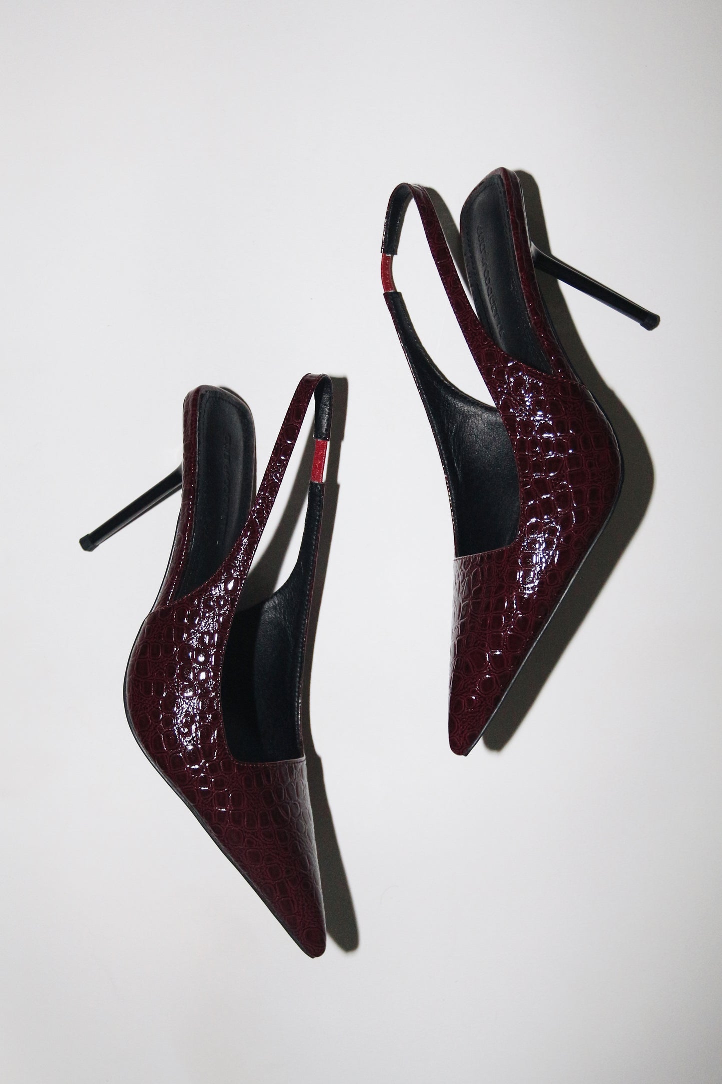 Elsa Slingback Pump Wine Croc Patent 100 mm