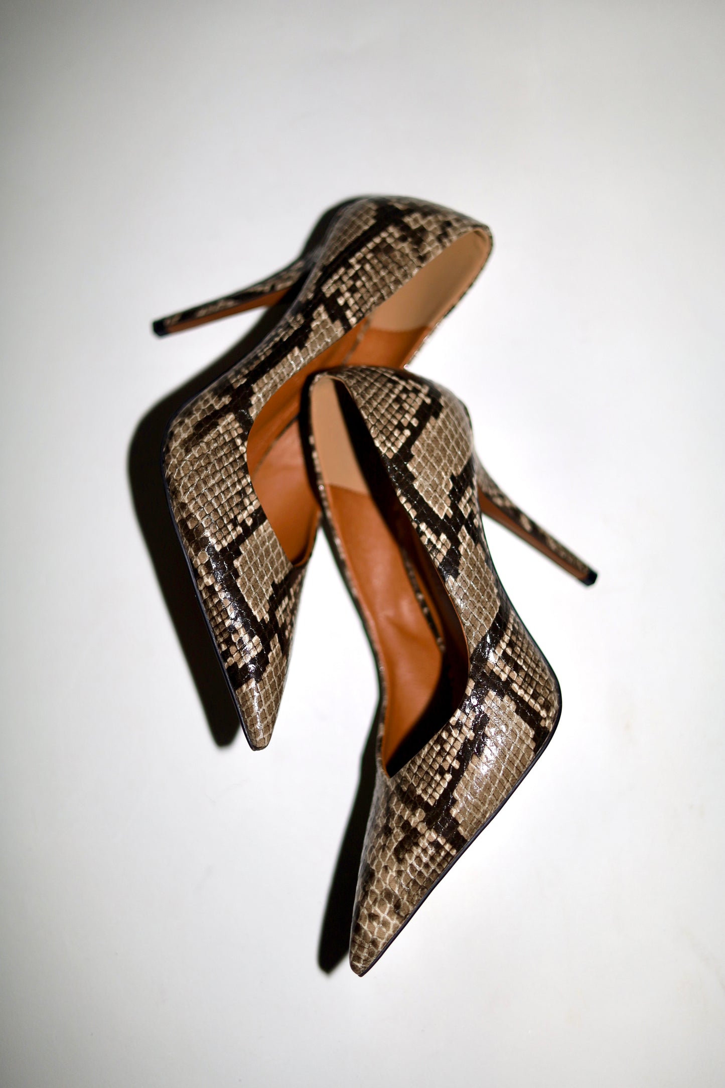Chloe Beige Snake Pumps 105 mm