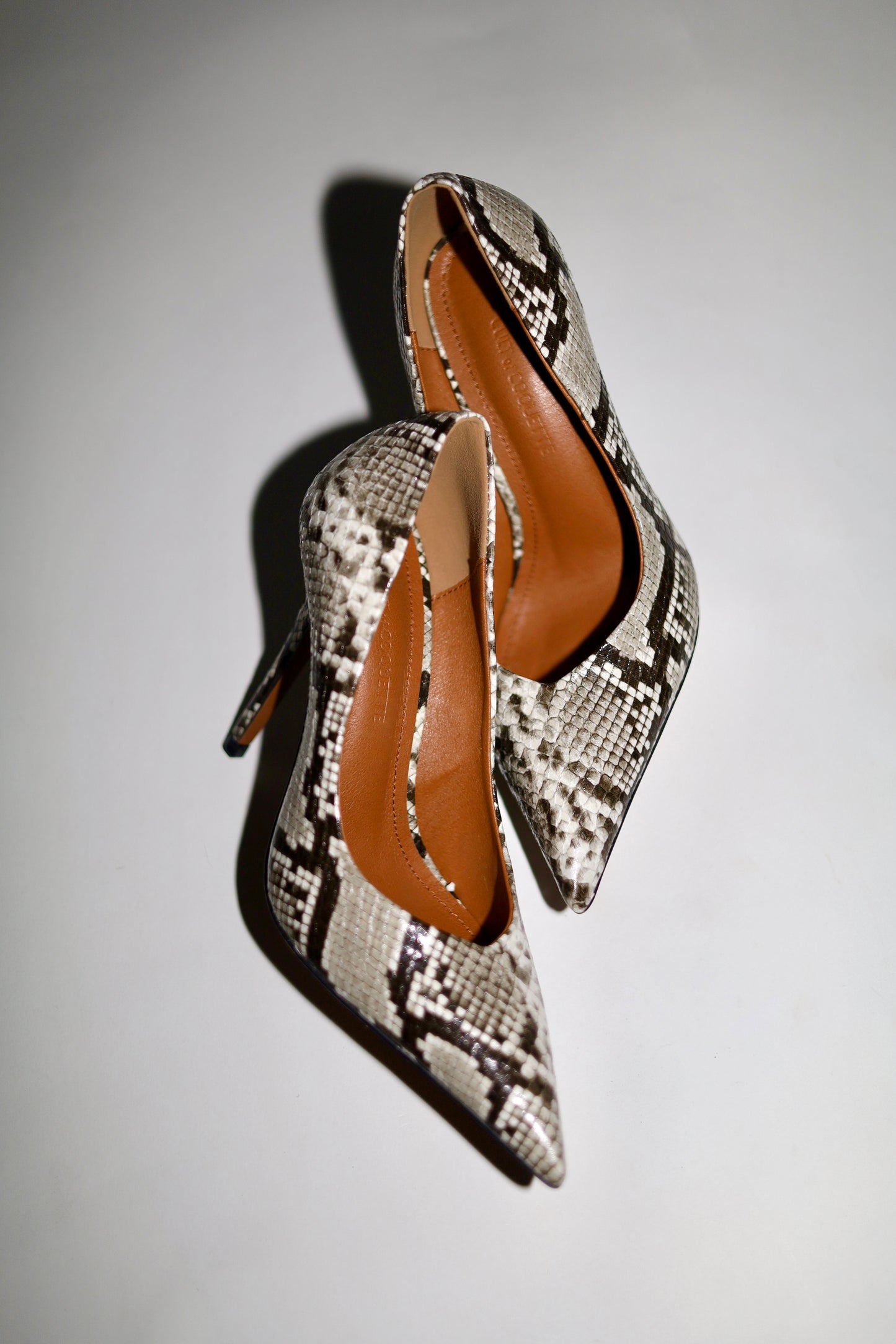 Chloe Grey Snake Pumps 105 mm