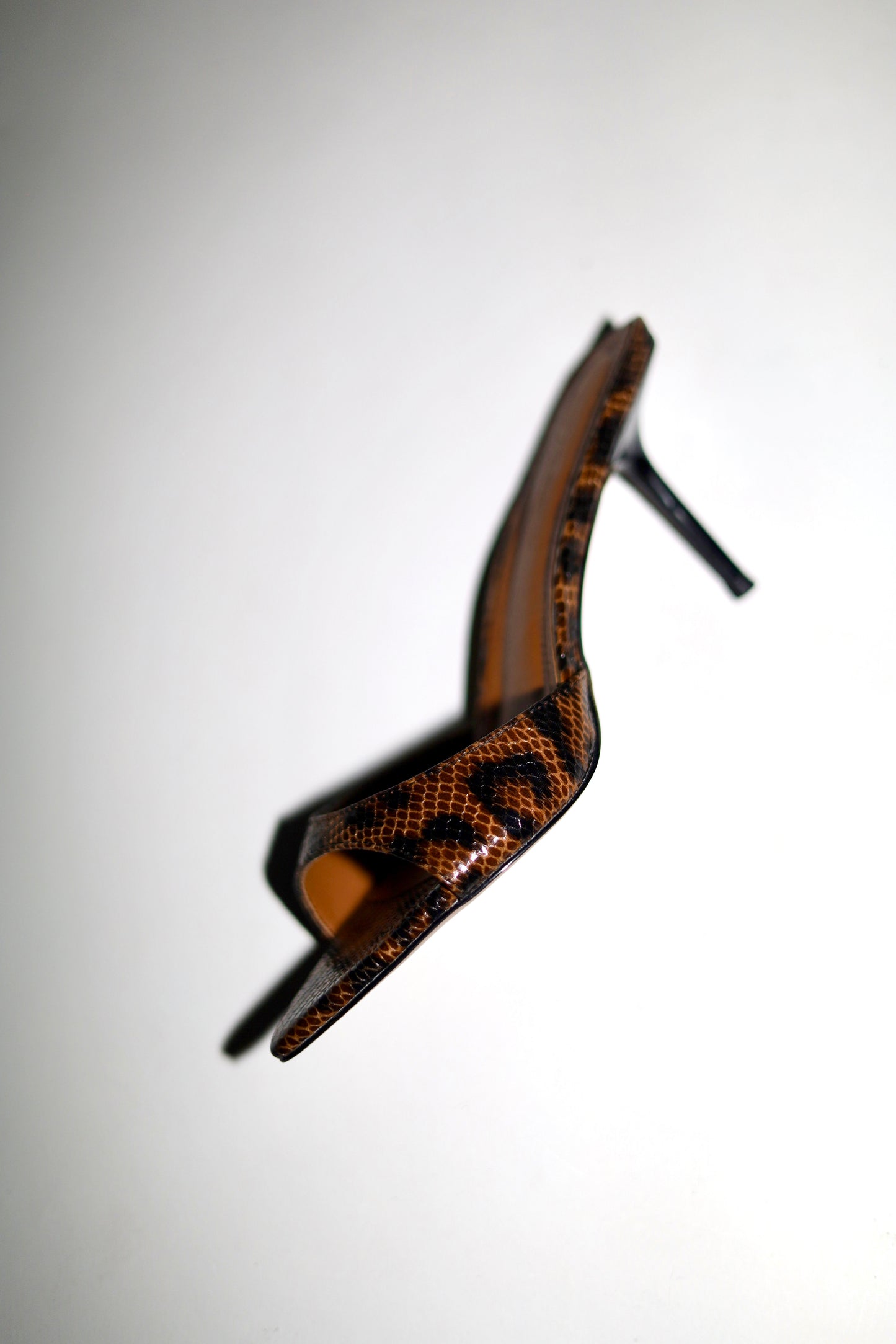 Zena Leopard Vegan Mules 80 mm