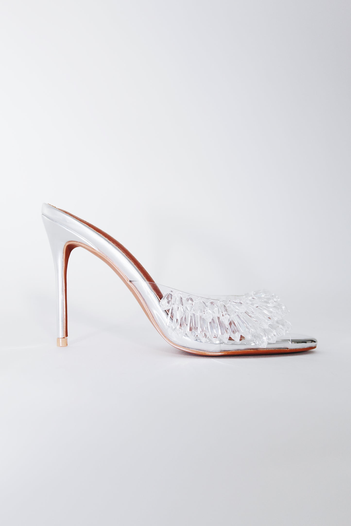 Goldie Clear Drip Chandelier Open Toe Mules 100 mm