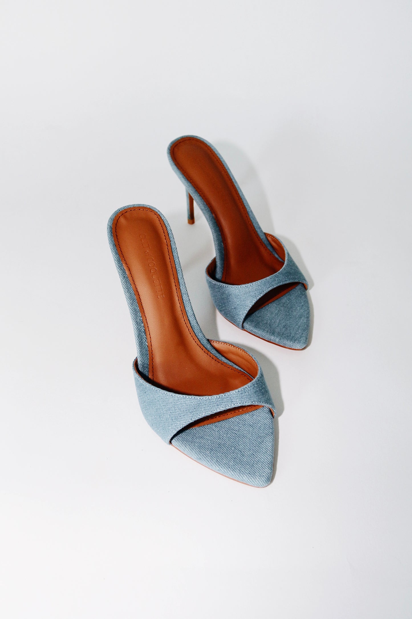 Gia Denim Vegan Mules 80 mm