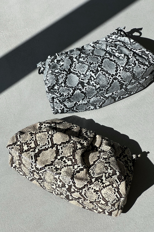 Jasmine Reptile Clutch/Shoulder Bag Black