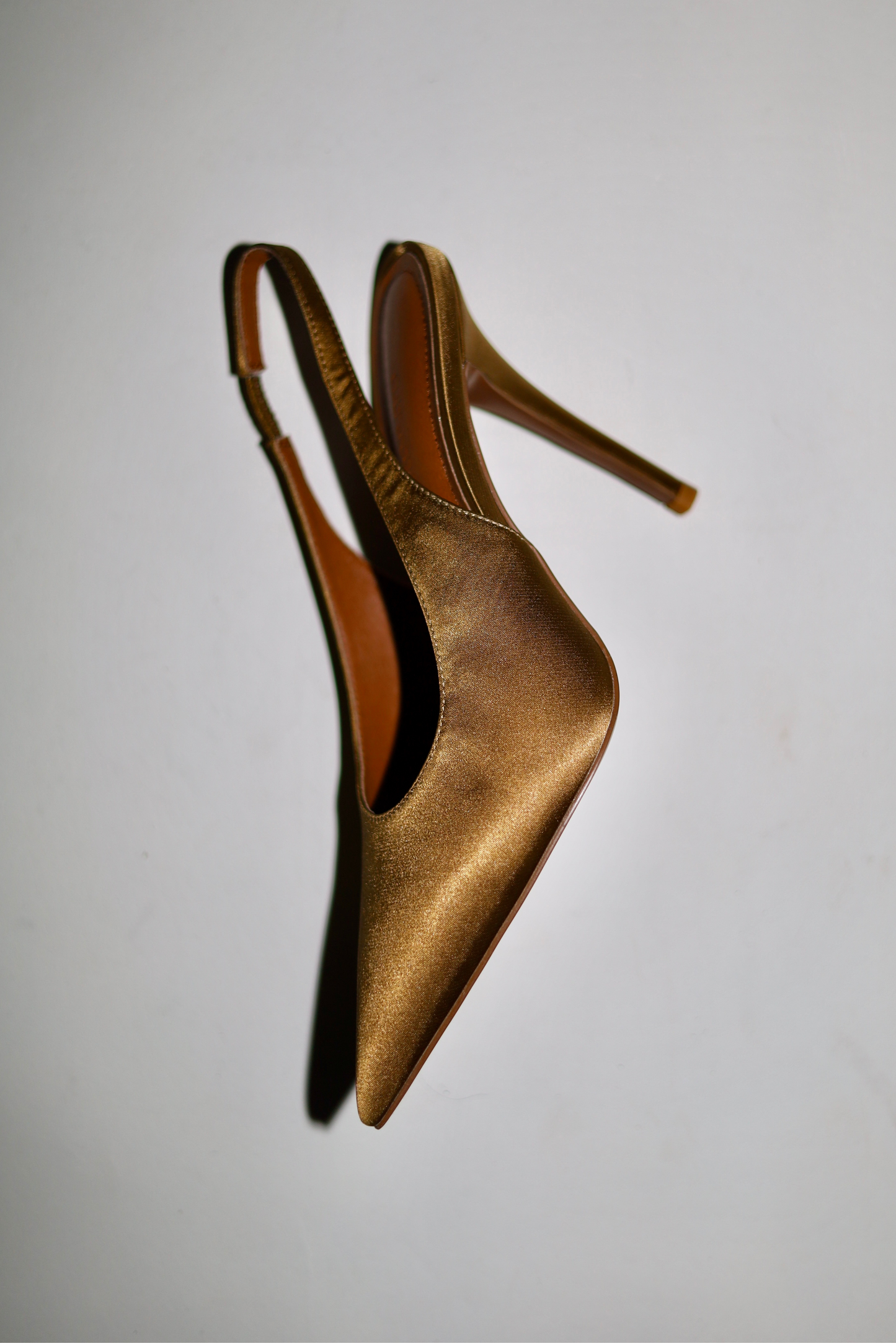 Alexandra Olive Satin Slingback 110 mm