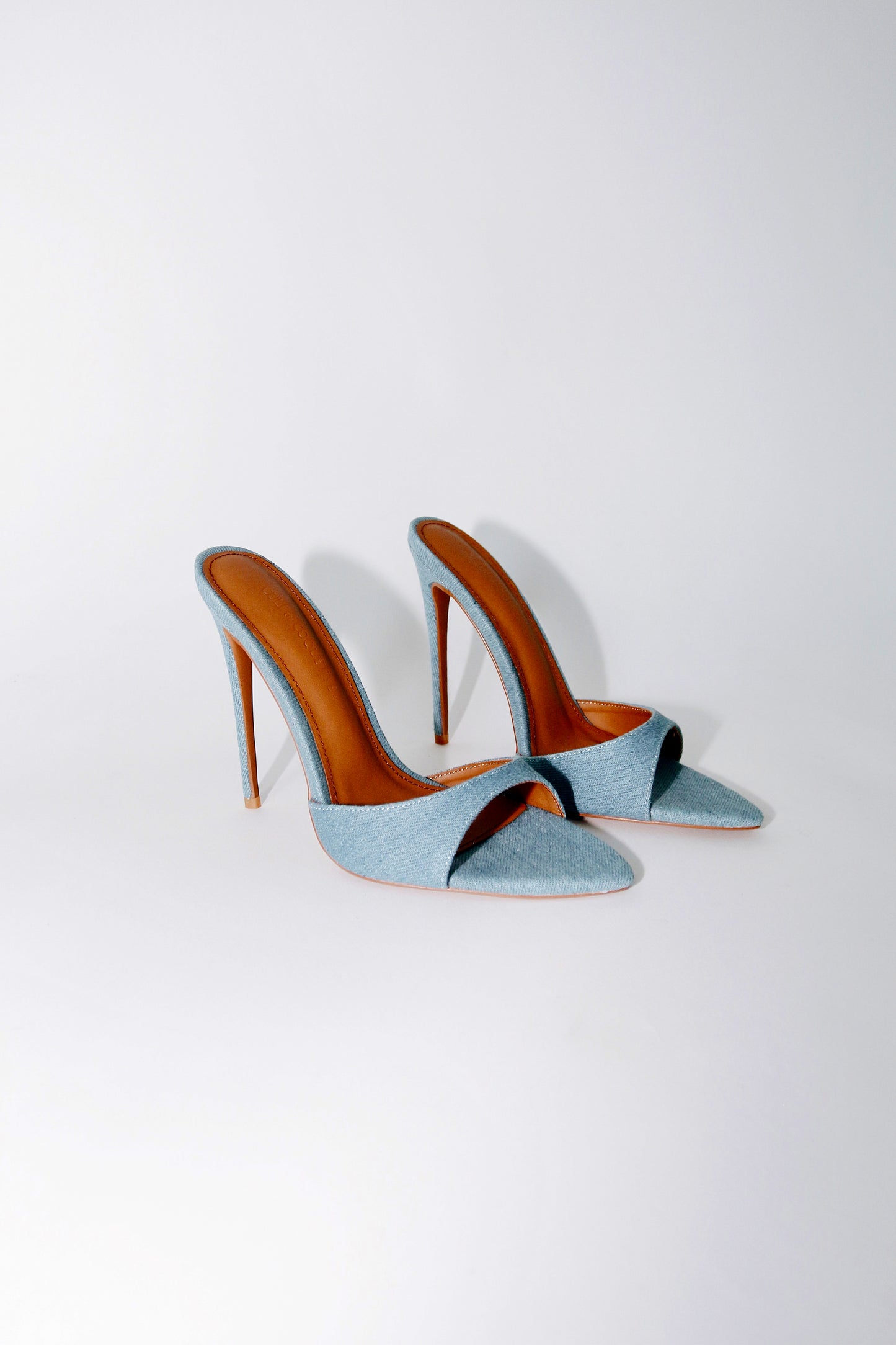 Gia Denim Vegan Mules 120 mm
