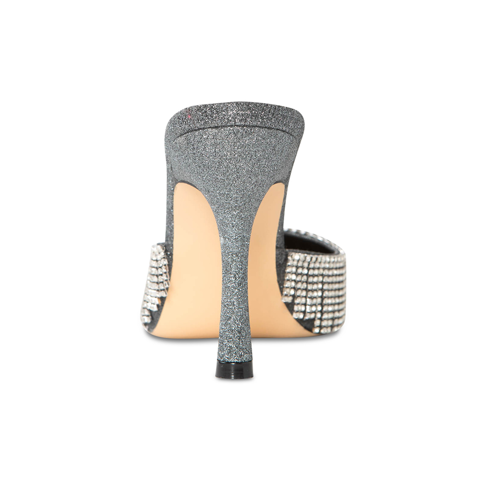 Catherine Vegan Pewter Silver Mules