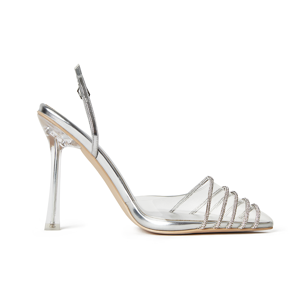 Kate Clear Crystal Sling Back Heels