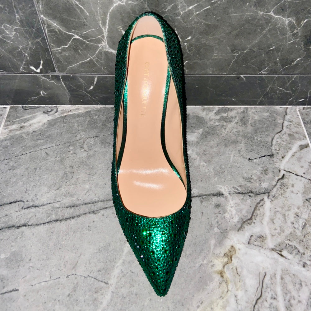 Snoh Green Crystal Pumps