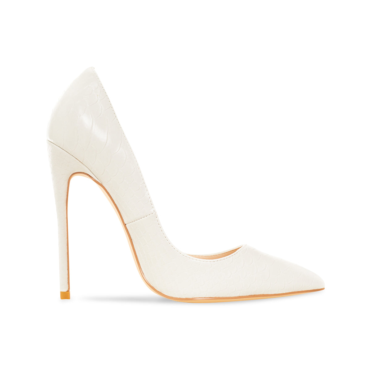 Gloria White Vegan Reptile Pumps