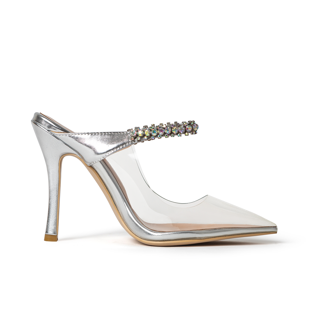 Josephine Clear Glass Mules