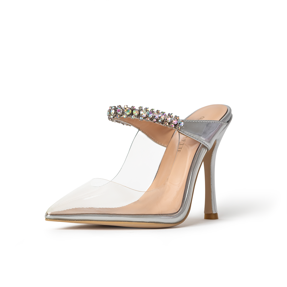 Josephine Clear Glass Mules