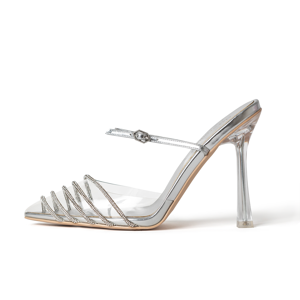 Kate Clear Crystal Sling Back Heels