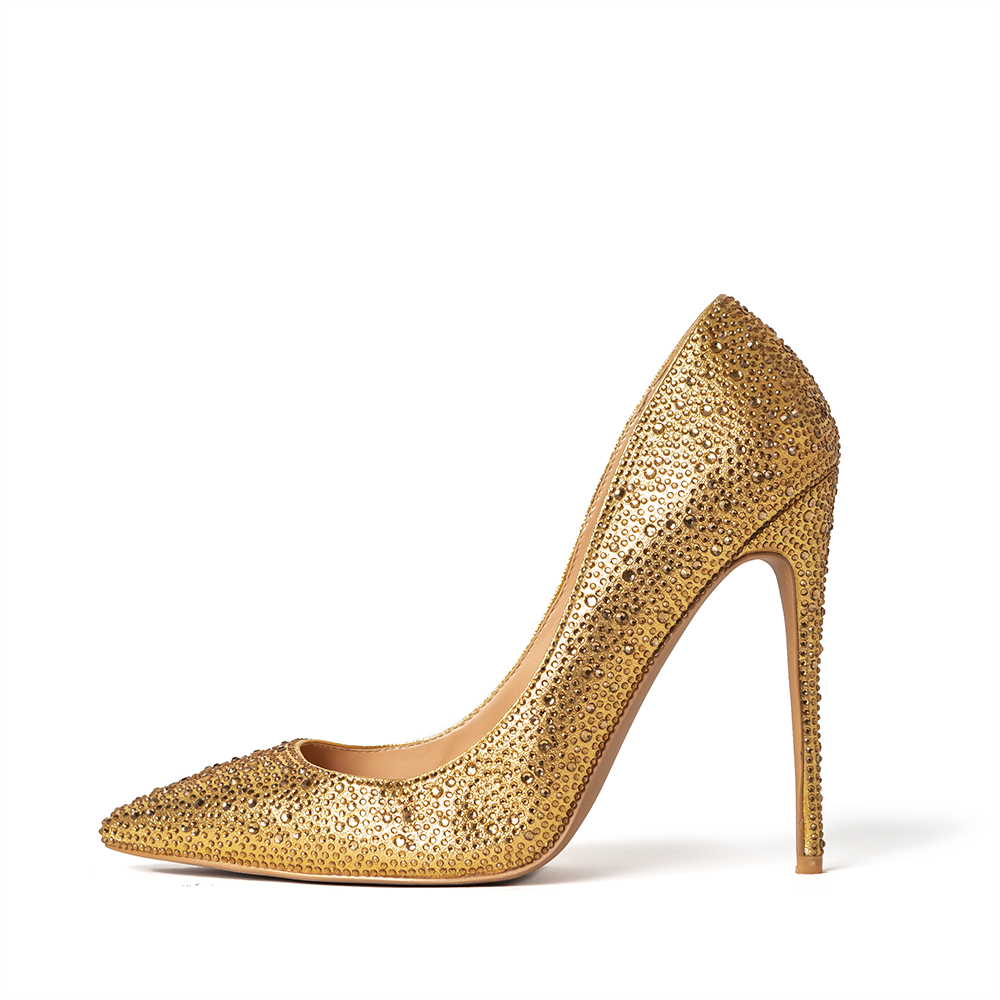 Gold pumps heels clearance