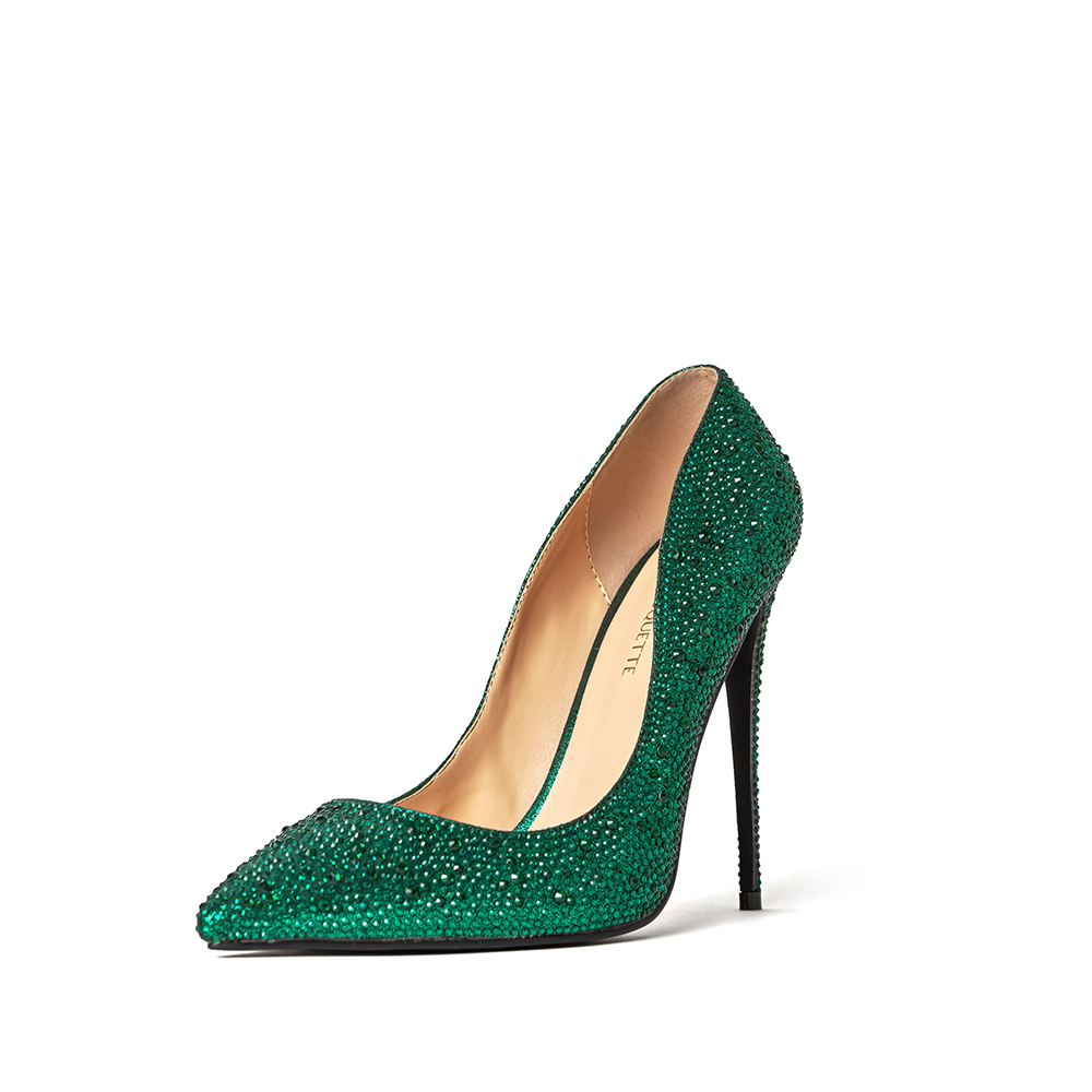 Snoh Green Crystal Pumps