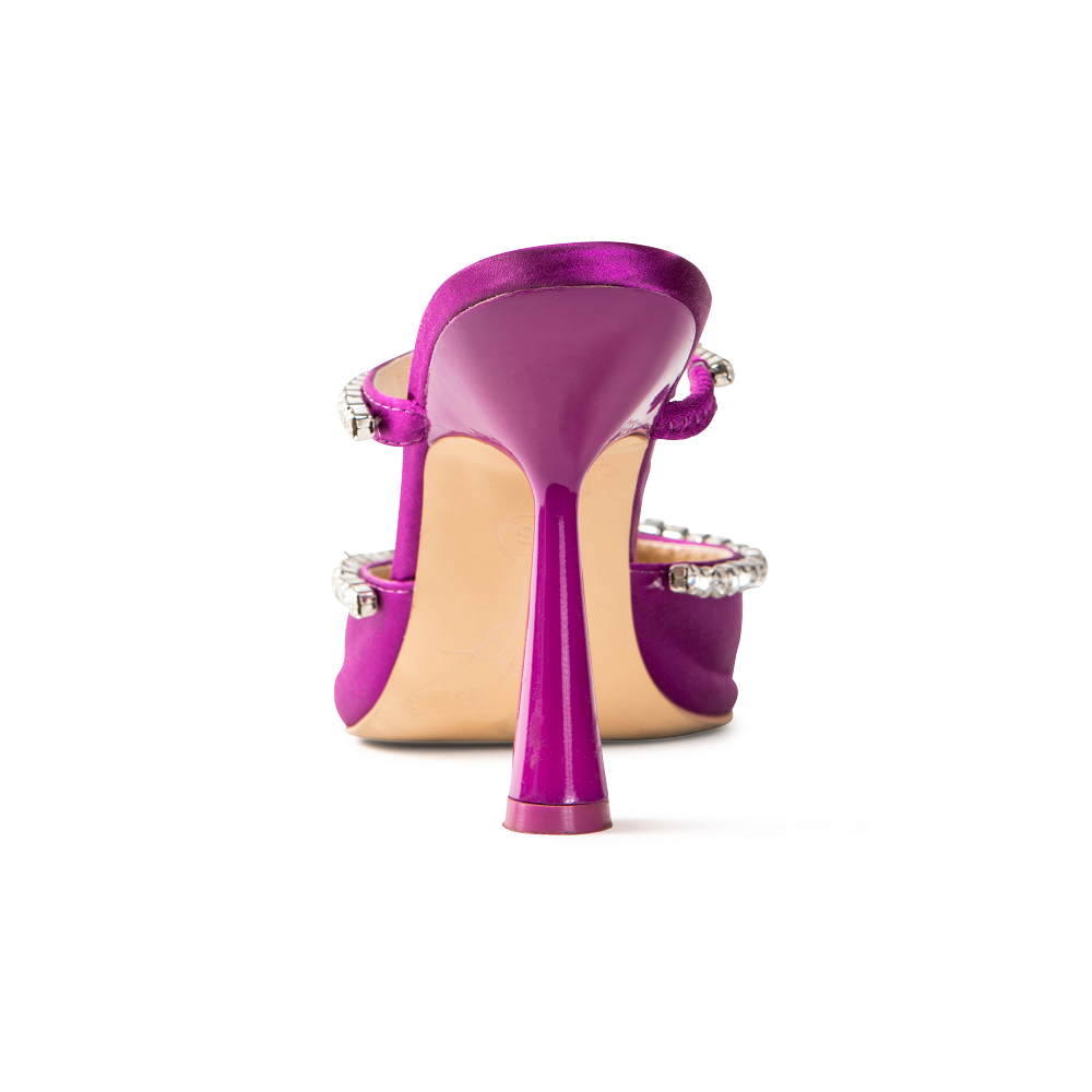 Sade Purple Satin Mules