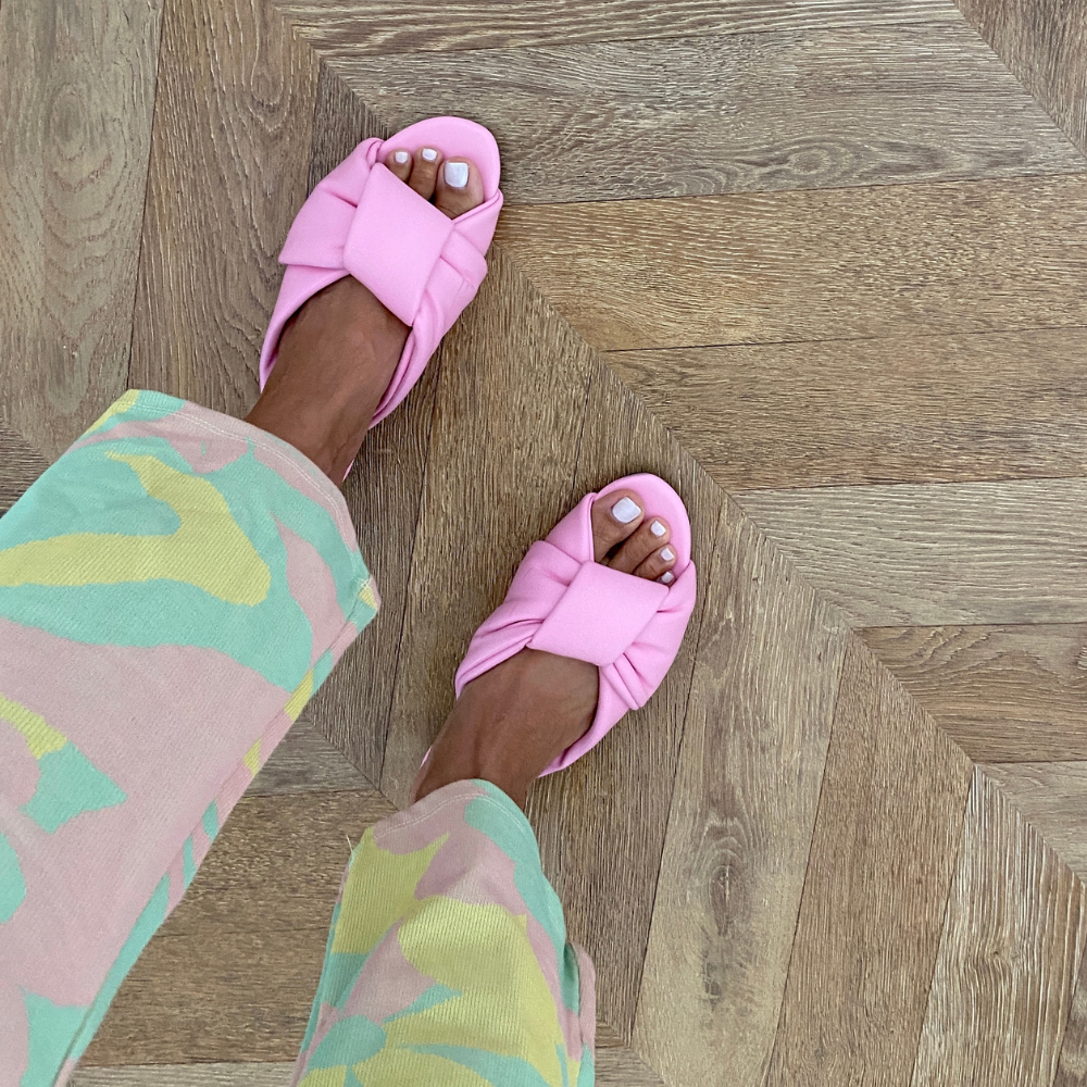 Brigitte Knotted Blush Pink Flats