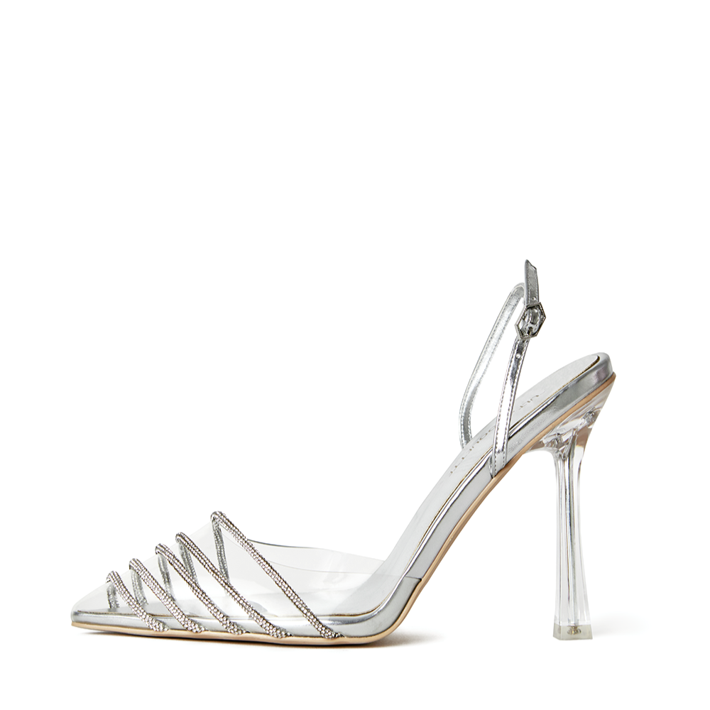Clear top slingback heels