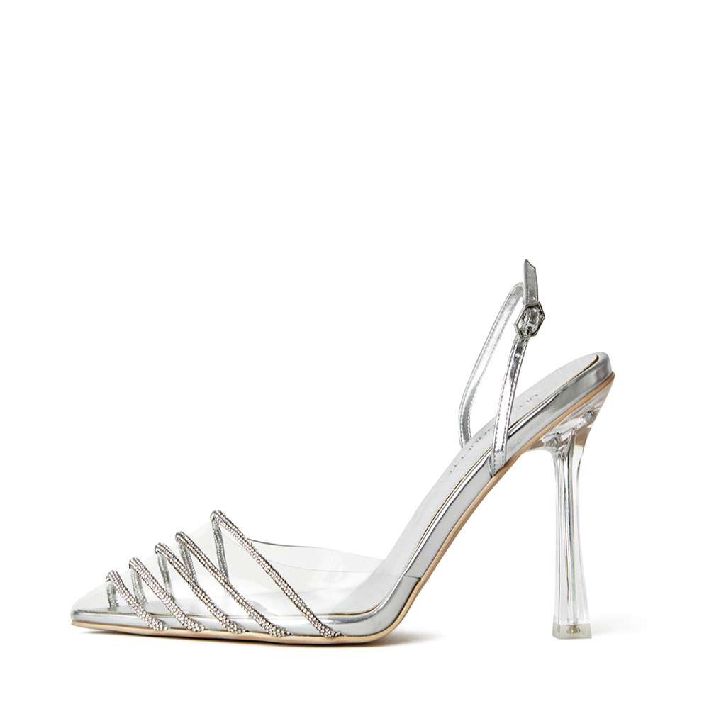 Kate Clear Crystal Sling Back Heels