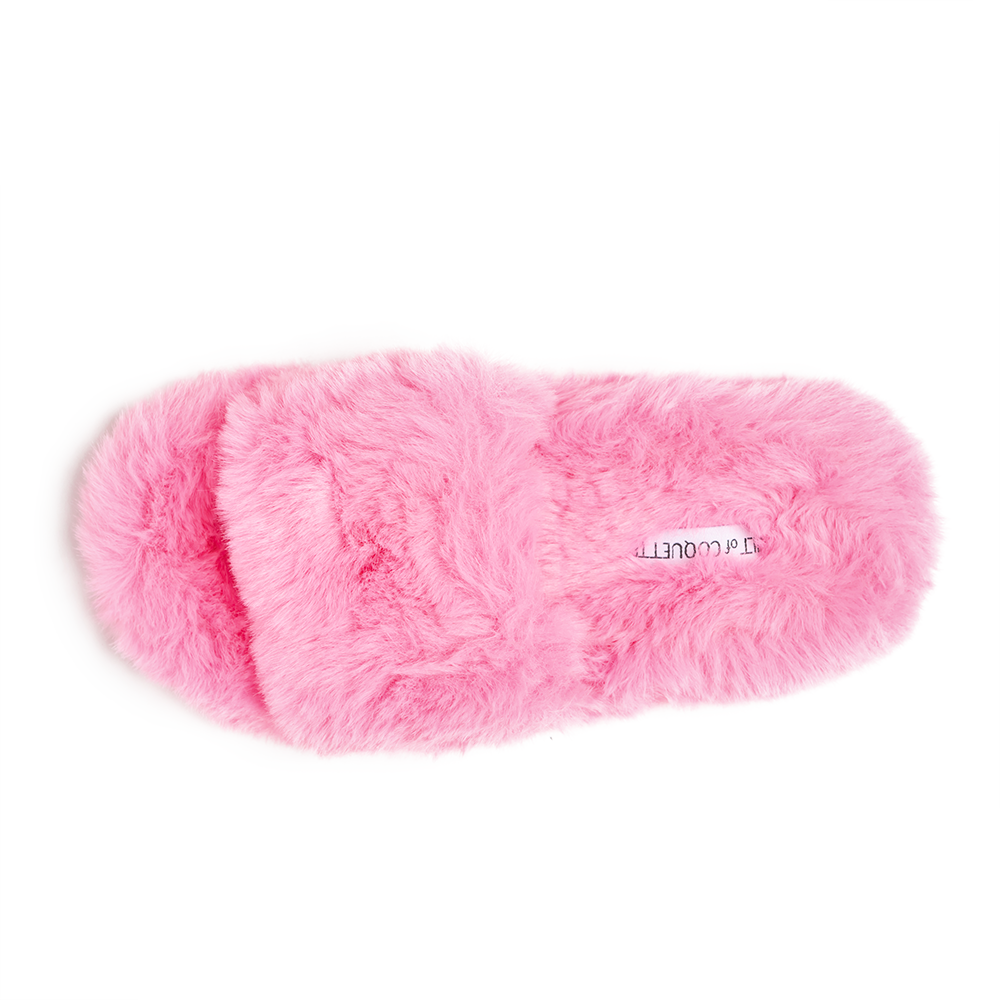 Zsa Zsa Hot Pink Faux Fur Slides