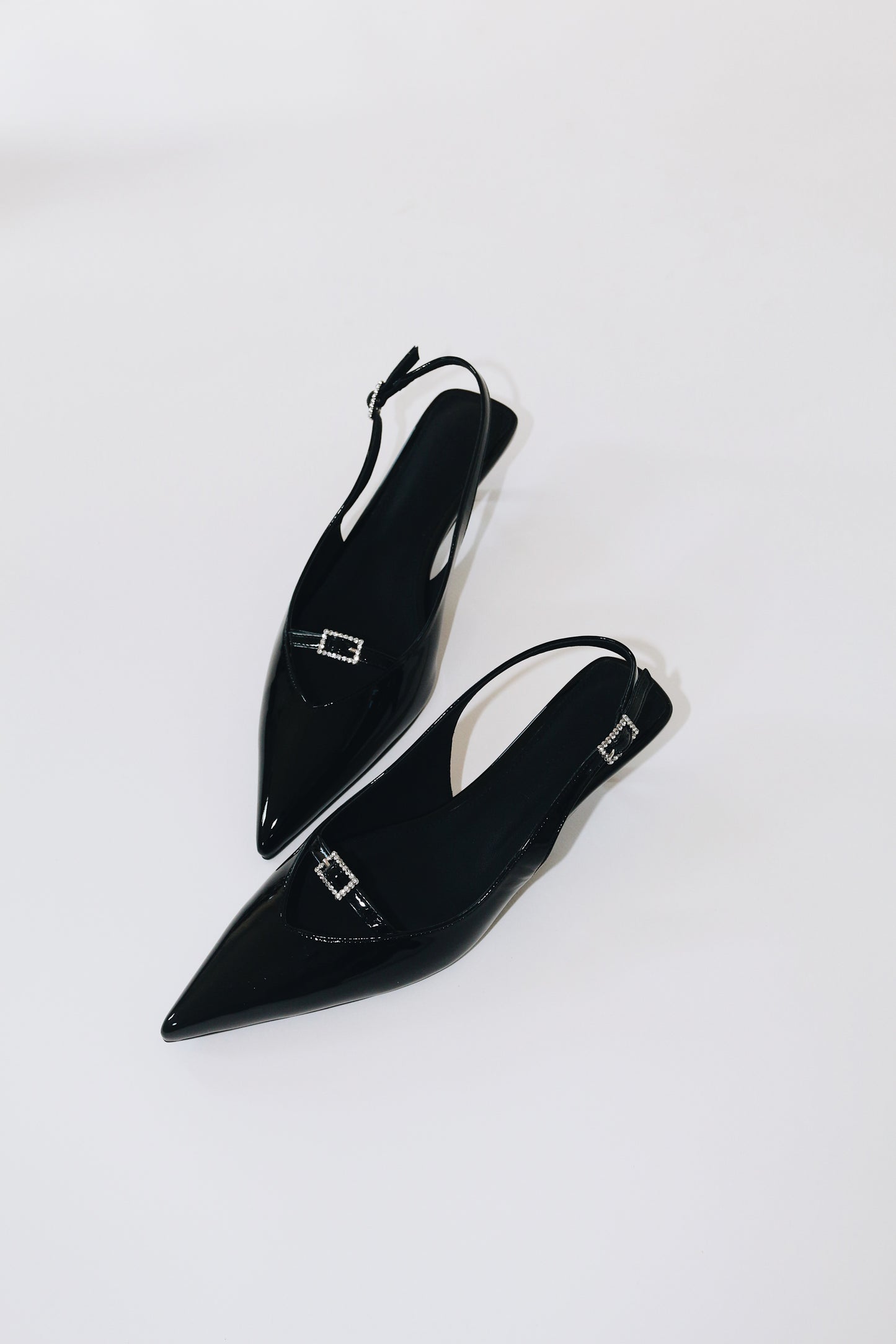 Nina Black Patent Kitten Heel Slingback 40 mm