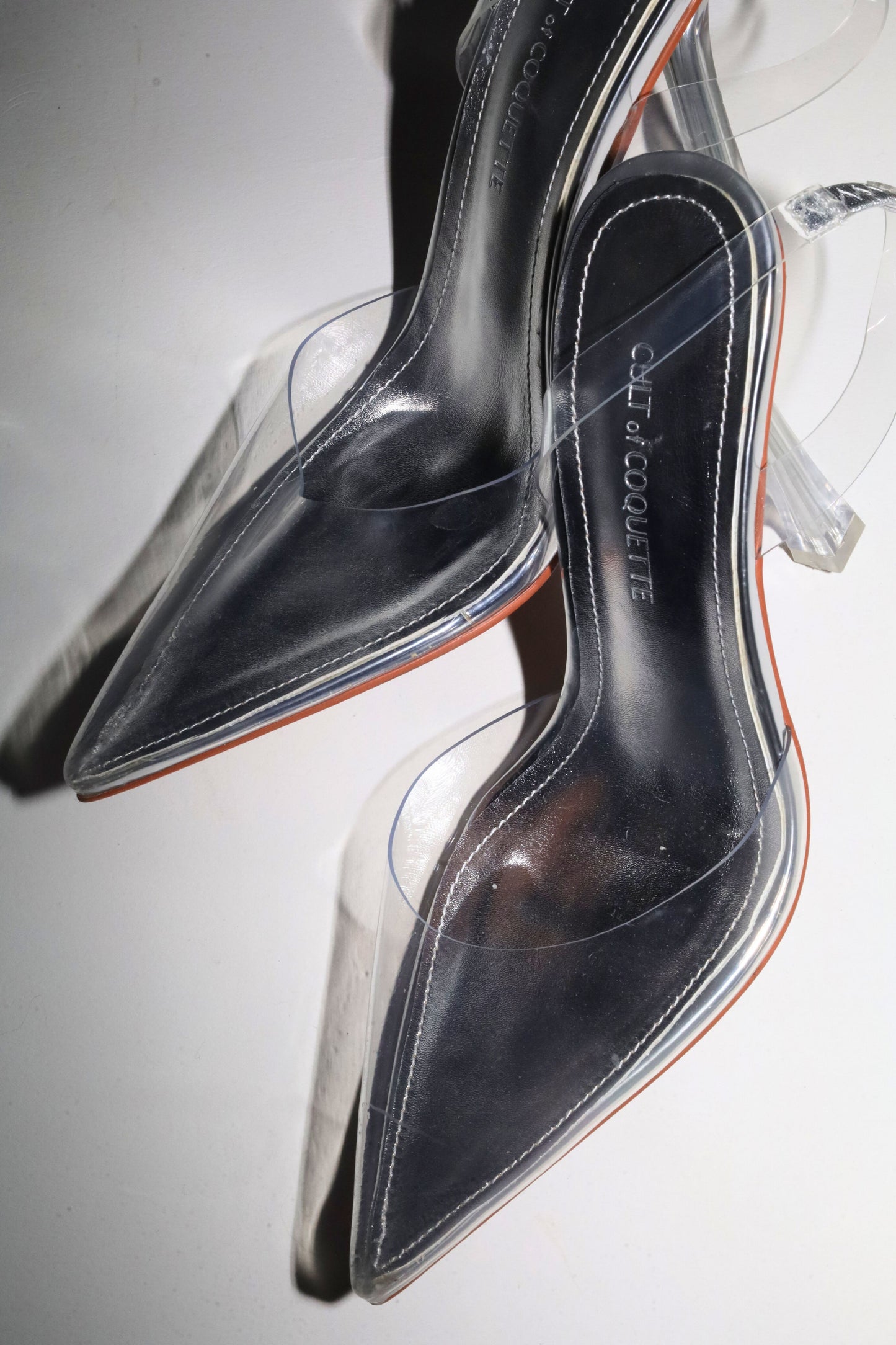 Madeline Clear Pointed Slingback Pumps 110 mm