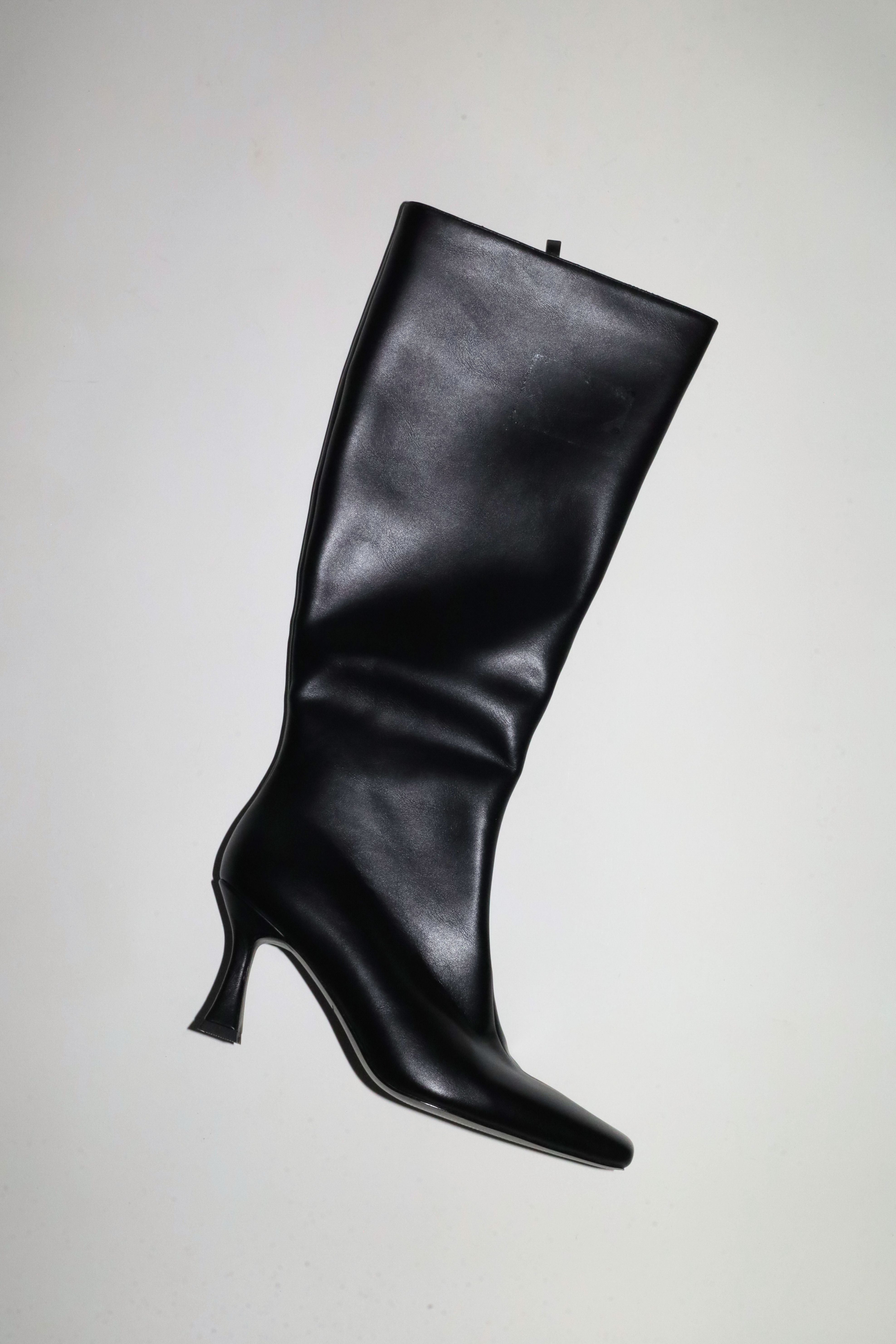 Mariah Black Vegan Leather Boots 85 mm – Cult of Coquette