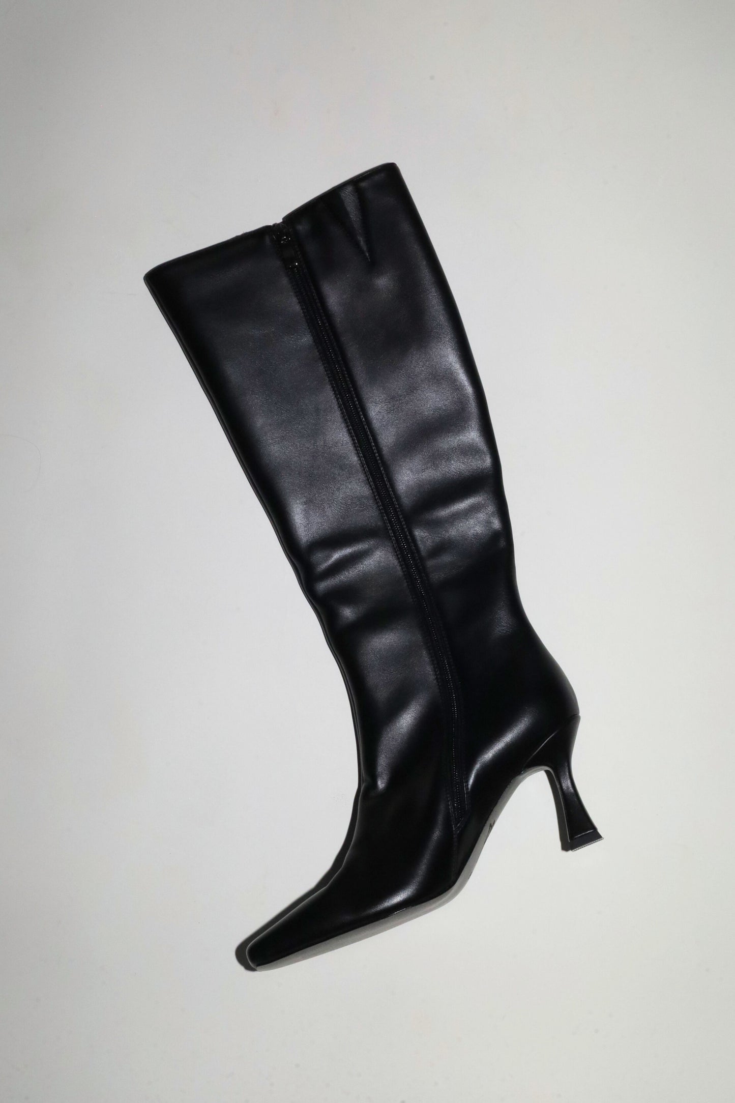 Mariah Black Vegan Leather Boots 85 mm