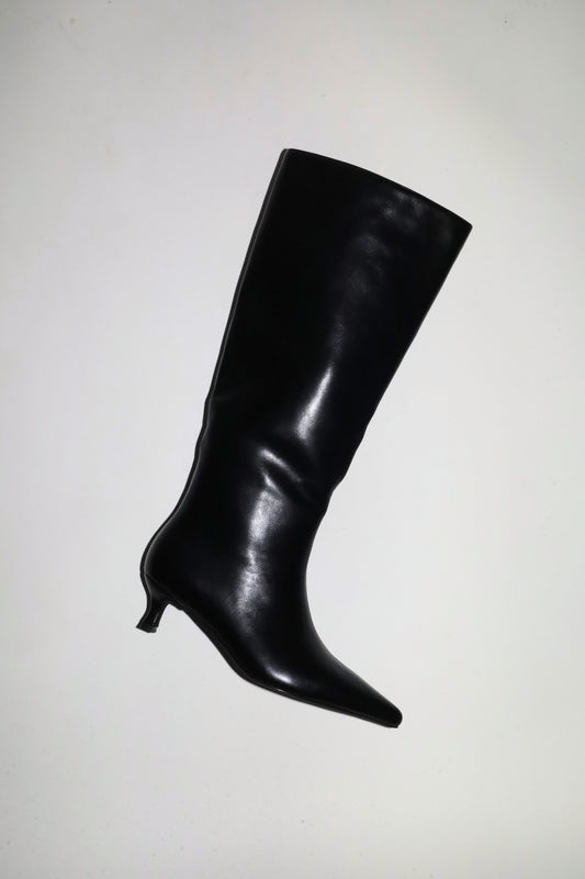 Tamara Black Vegan Leather Boots 50 mm