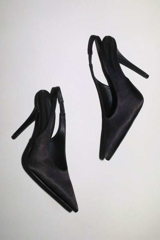 Alexandra Black Satin Slingback 110 mm