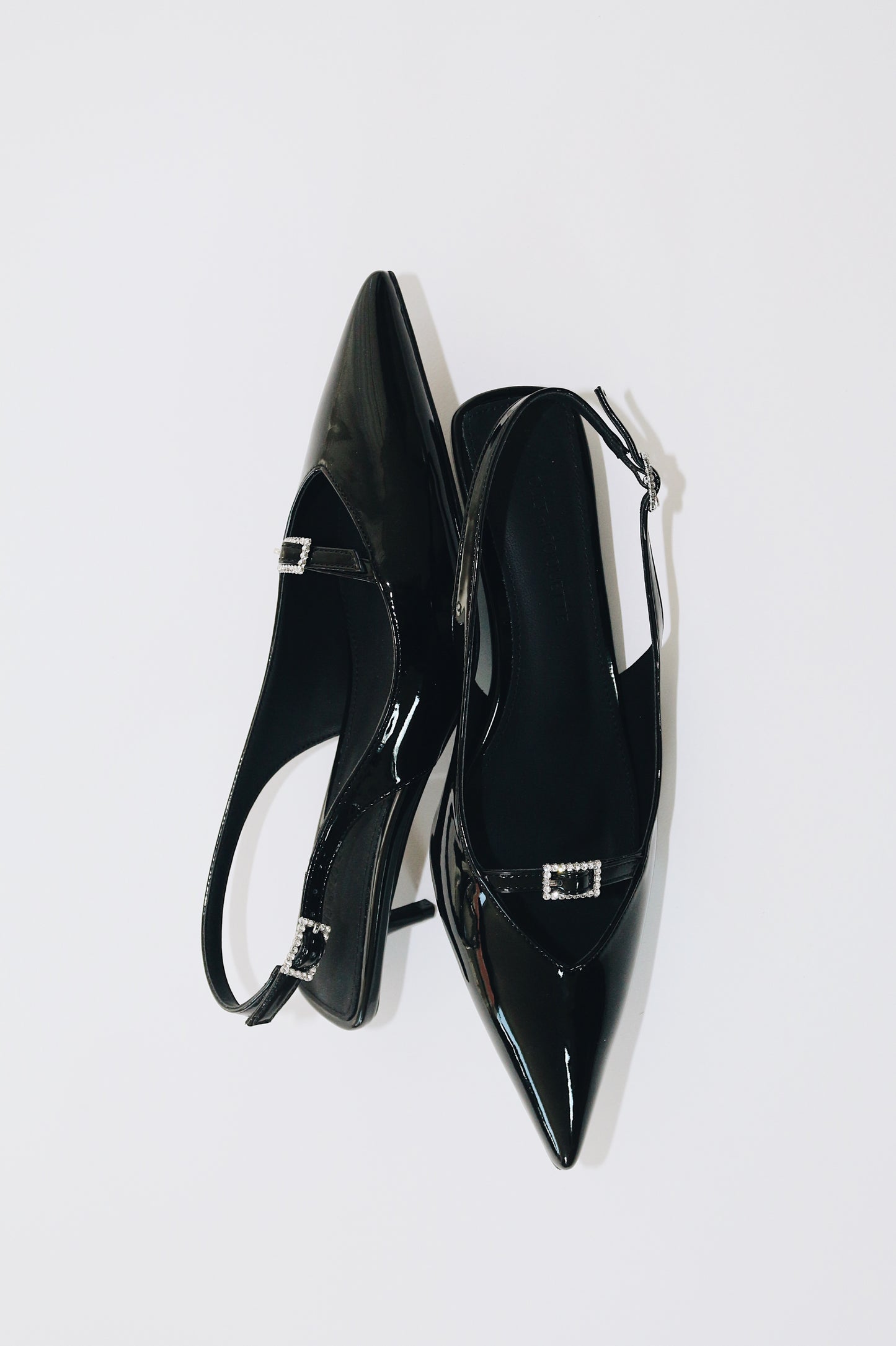 Nina Black Patent Kitten Heel Slingback 40 mm