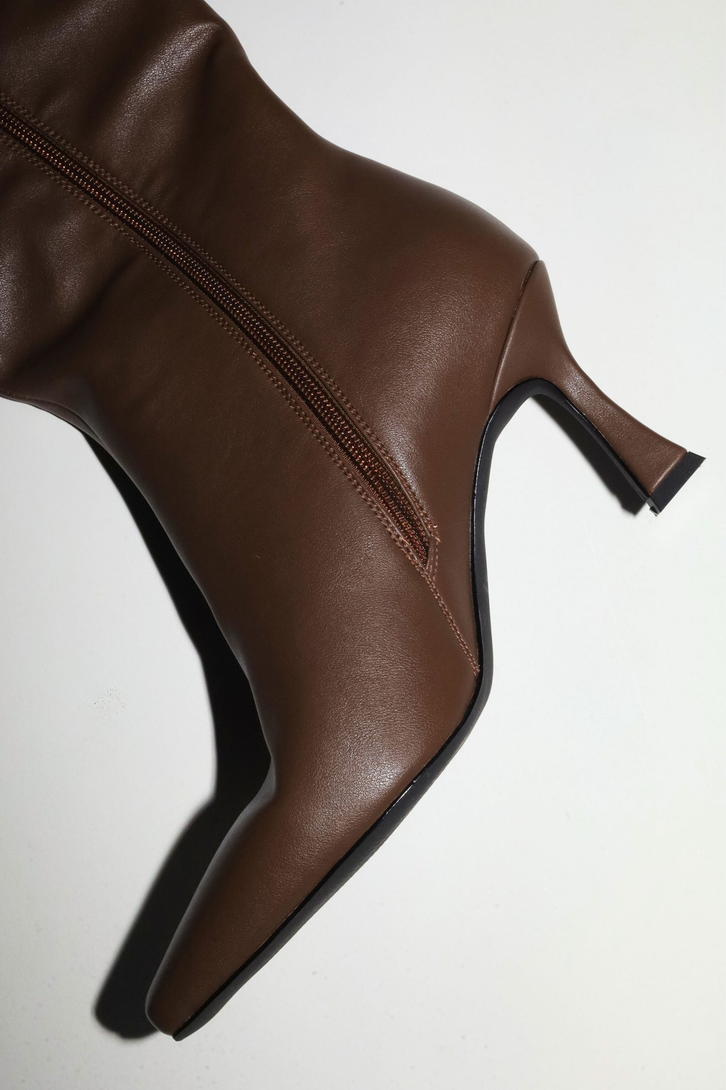 Mariah Brown Vegan Leather Boots 85 mm